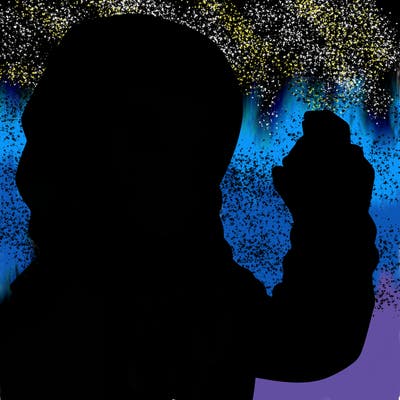 a realistic girl, spray painting