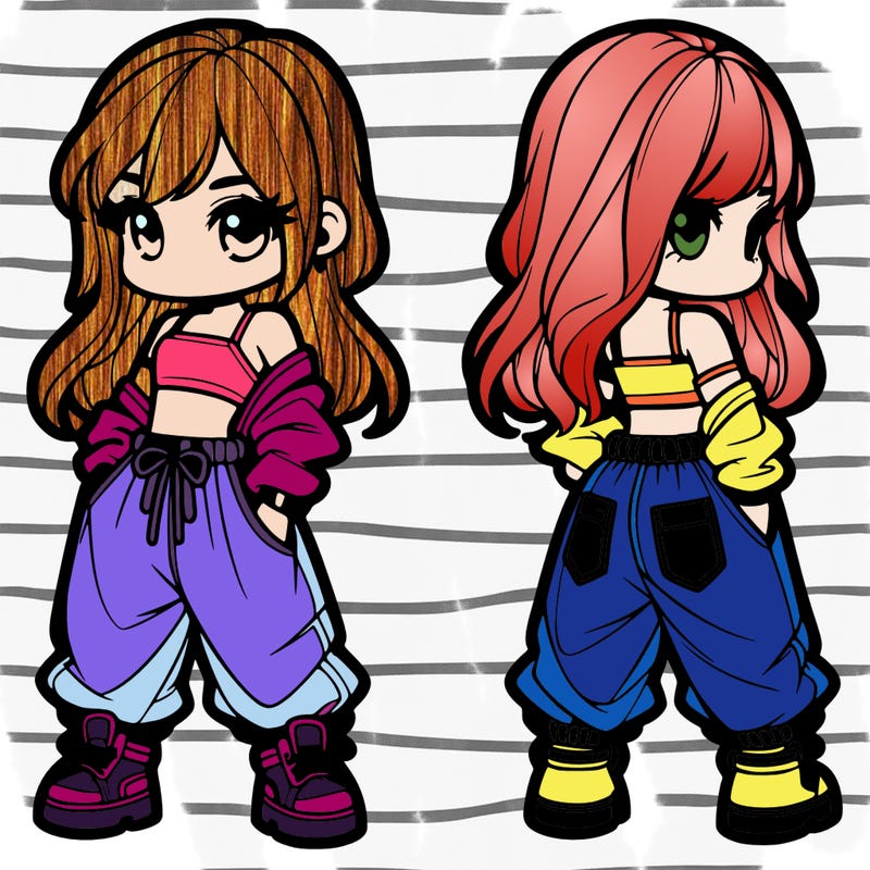 girl in crop top and baggy pants