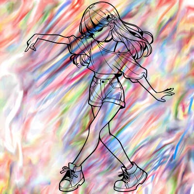 realistic girl danceing