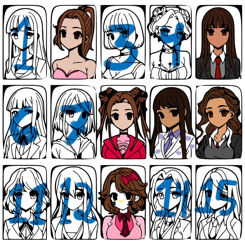 girls that look diffrent anime