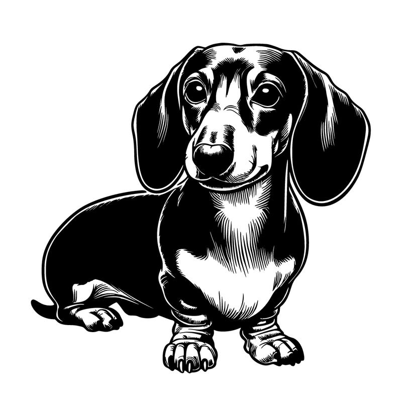 realistic short hair dachshund