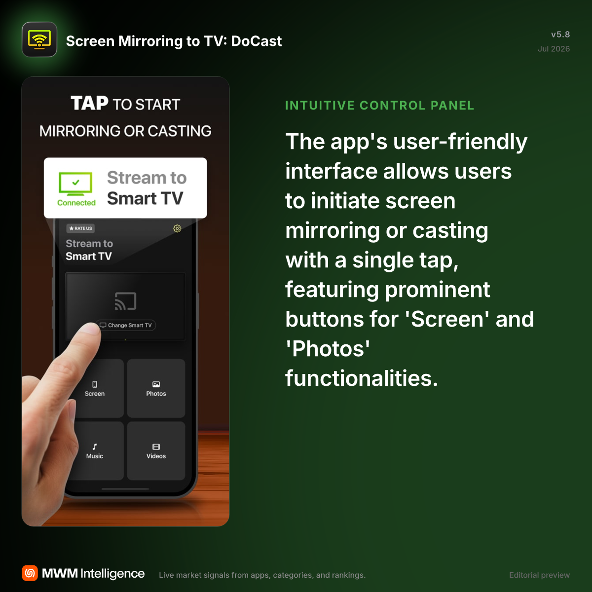 Screen Mirroring to TV: DoCast - Utilities App | MWM