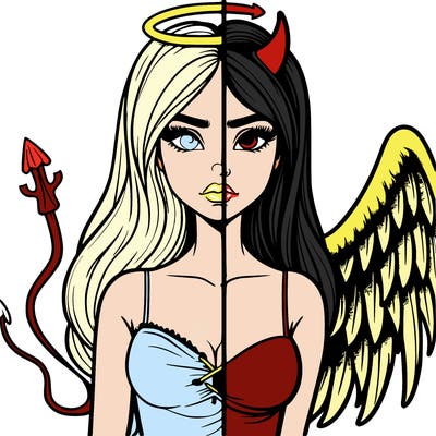 devil vs angel realistic girl