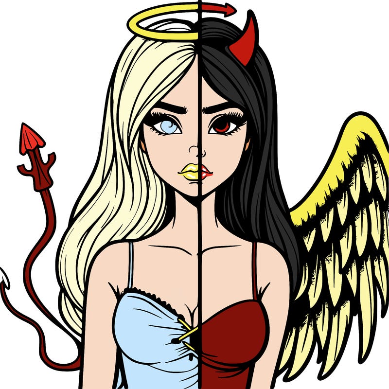 devil vs angel realistic girl