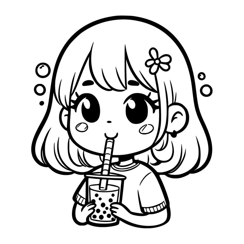 girl drinking boba