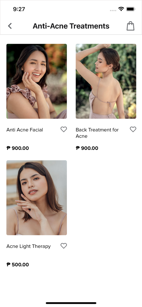 SkinStation app anti-acne treatment services and pricing