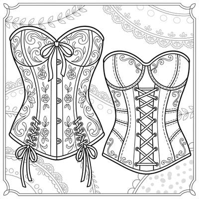 Explore the sophisticated beauty of corsets with these specially designed coloring pages for seniors. Featuring large print and clear outlines, they offer an accessible and enjoyable way to unwind and create art.