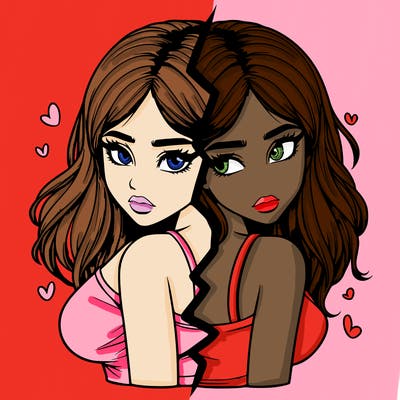 realistic girl split