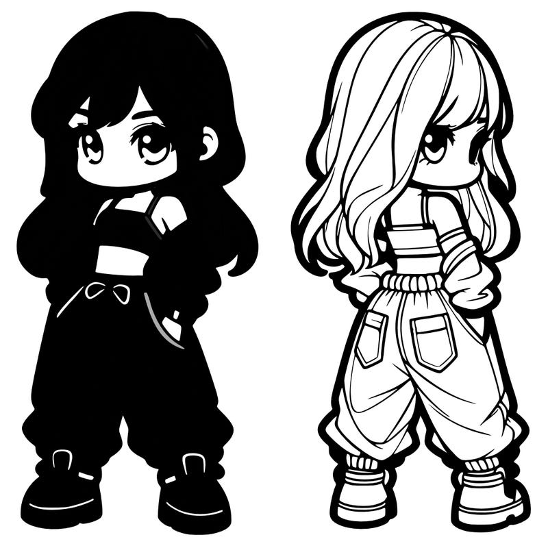 girl in crop top and baggy pants