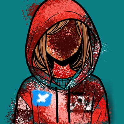 faceless girl in hoodie