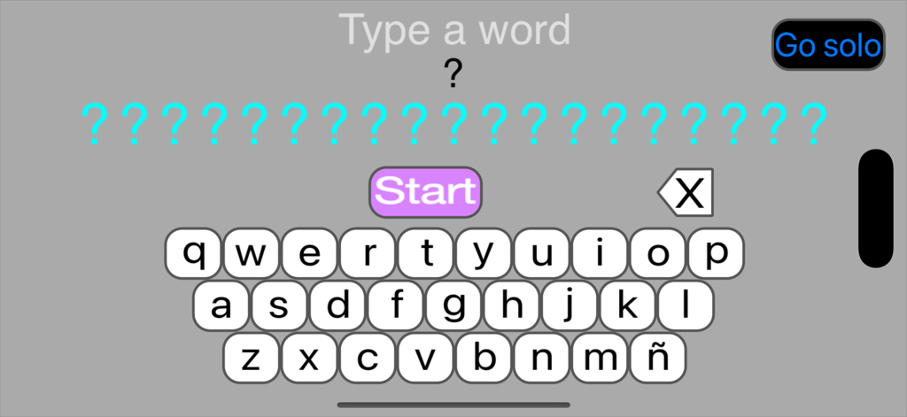 Screenshot of the Letra word guessing game interface with a virtual keyboard and hidden word placeholders