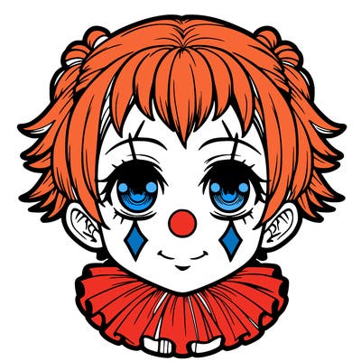 realistic cute manga clown