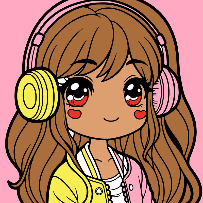 girl with headphones