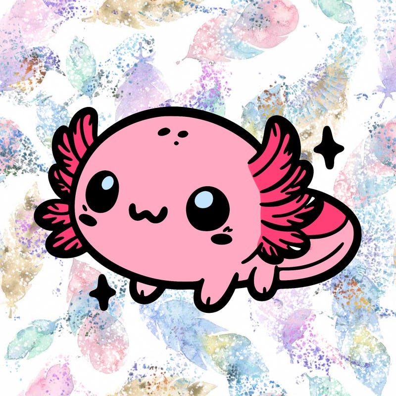 cute easy baby axolotl