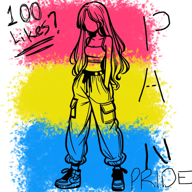 girl in baggy pants crop top and long hair