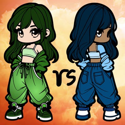 girl in crop top and baggy pants