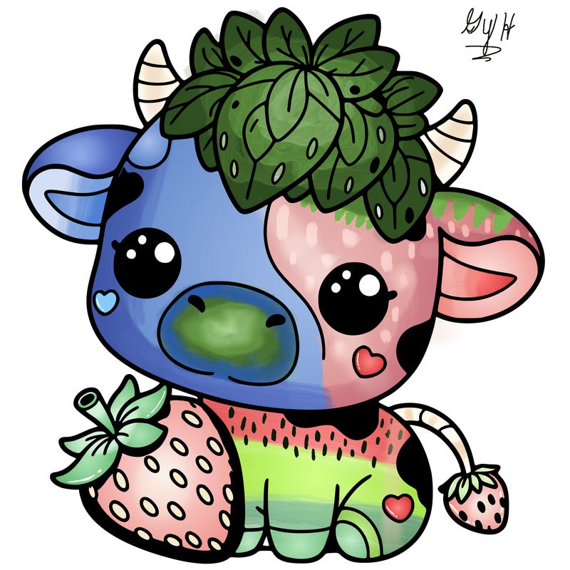 cute strawberry cow