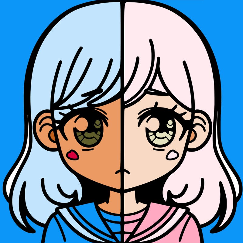 a split of a girl
