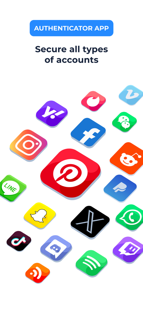 Un collage d'icônes de réseaux sociaux et de services en ligne populaires pris en charge par l'application d'authentification 2FA