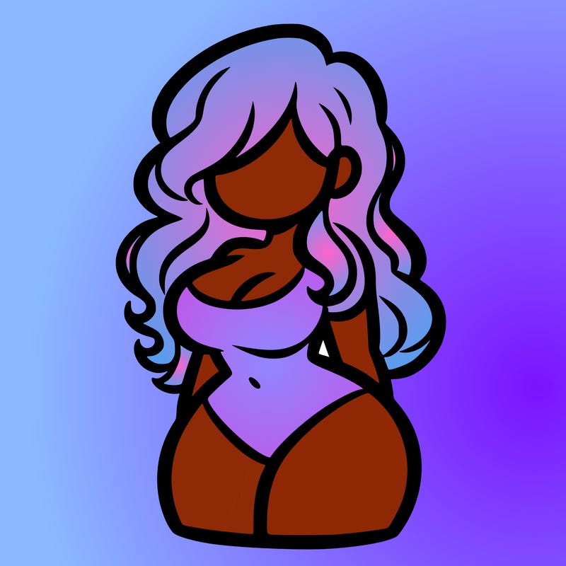 curvy woman with hair