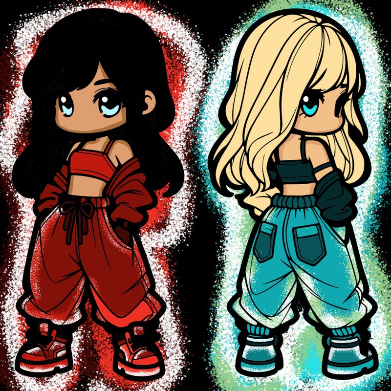 girl in crop top and baggy pants