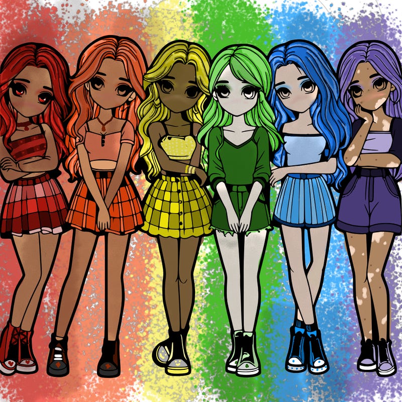 a group of girls realistic