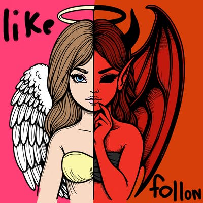 realistic angel half demon