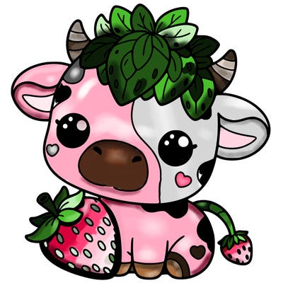 cute strawberry cow