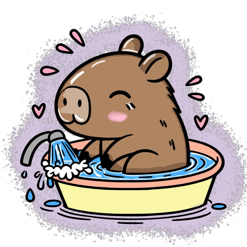 capybara taking a bath