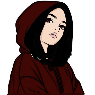 a realistic girl in a hoodie