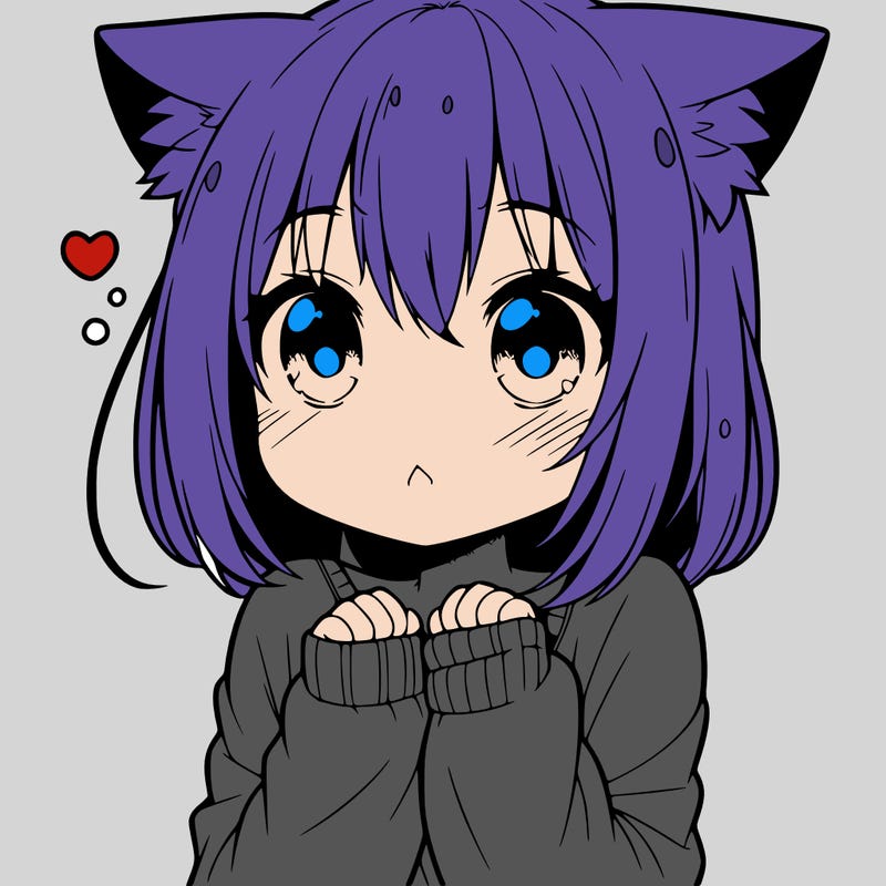 shy anime catgirl