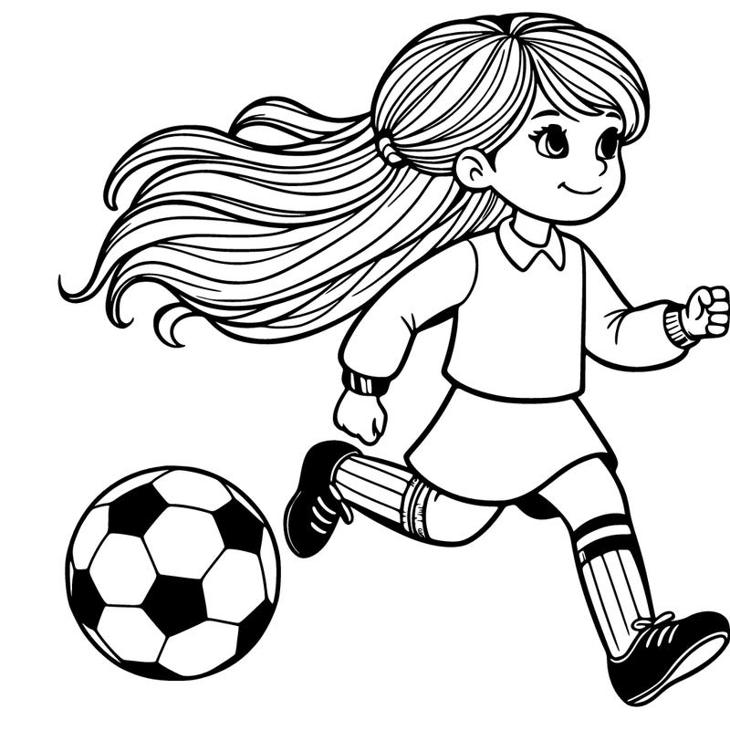girl playing soccer
