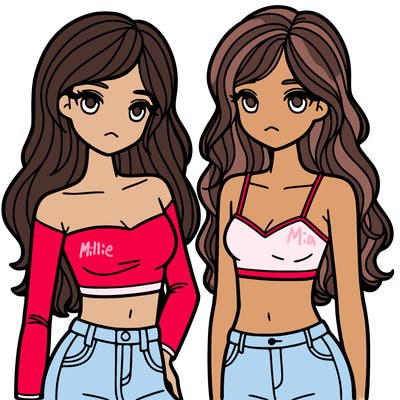 two girls in a crop top