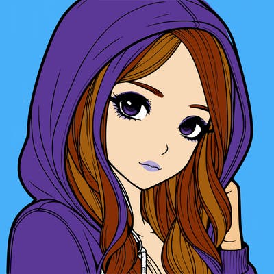 realistic adult girl with hoodie on