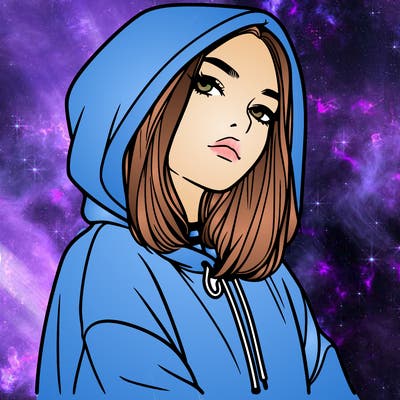 a realistic girl in a hoodie