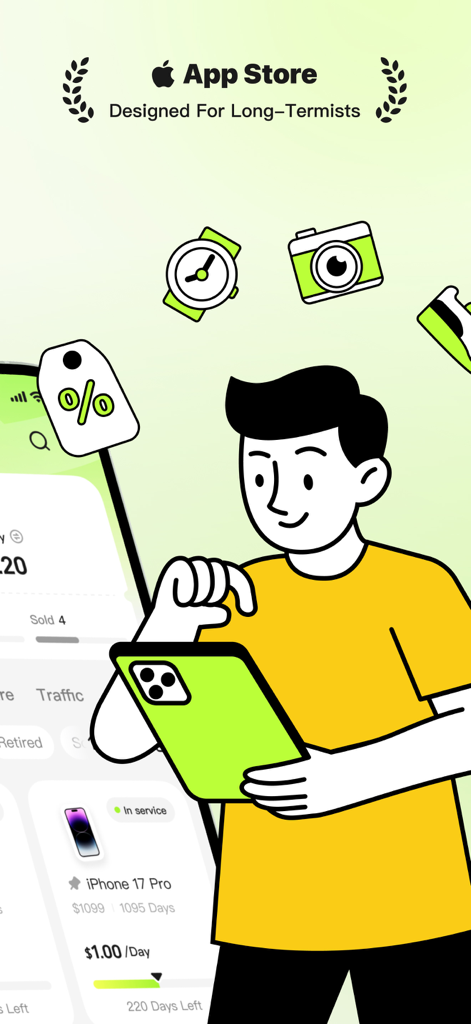 iAsset Money Manager app showing personal asset tracking and cost per day calculation