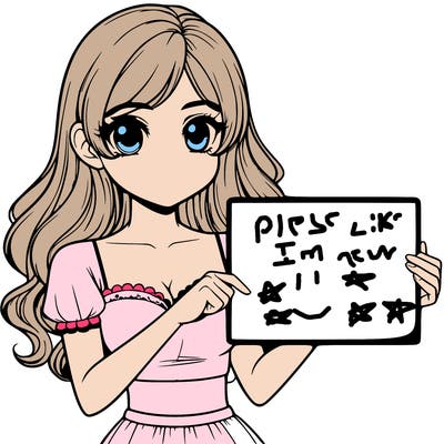 realistic pretty girl holding blank sign