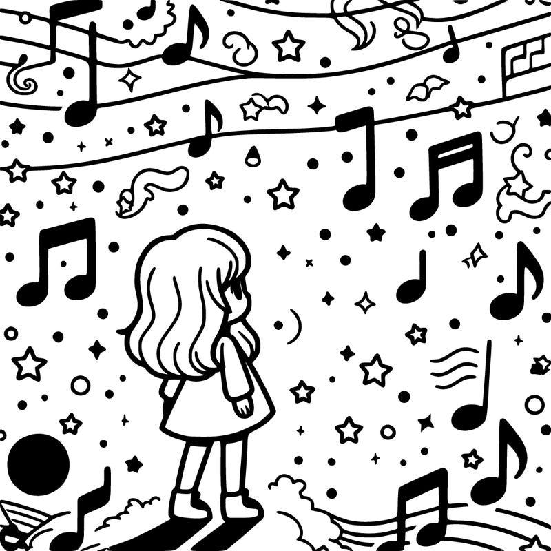 i want something to go with me song chasing shadows and there needs to be music symbols and shadows everywhere and then a girl by herself and you can see the stars