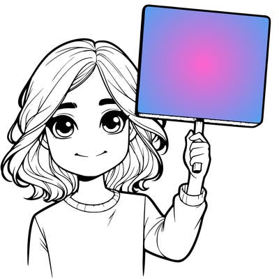 realistic girl holding up a sign