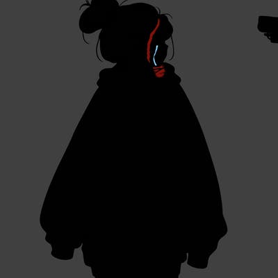 realistic girl with a oversized sweatshirt on and a bun