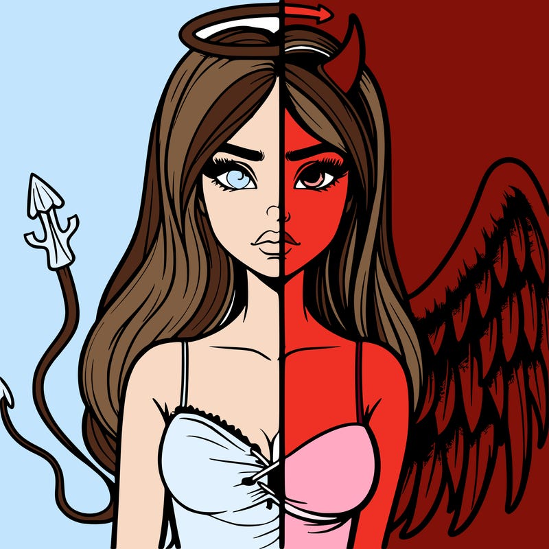 devil vs angel realistic girl