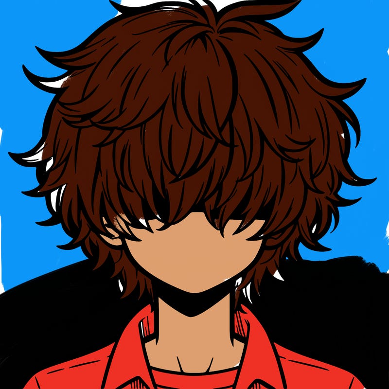 manga boy fluffy hair covering his eyes