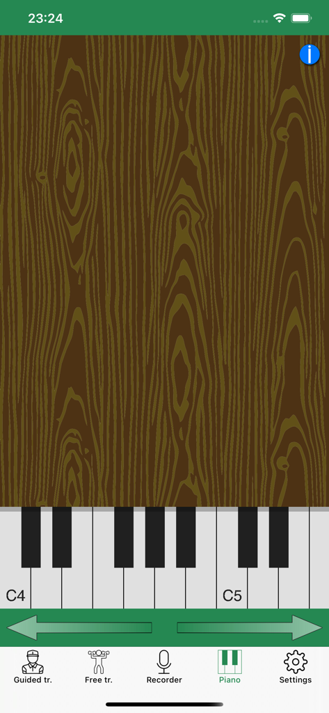 Vox Tools: Learn to Sing - Virtual piano interface for vocal training in the Vox Tools app