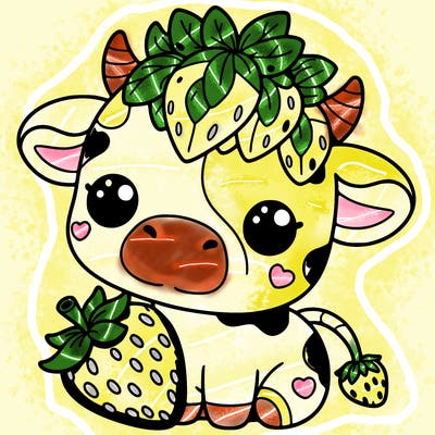 cute strawberry cow