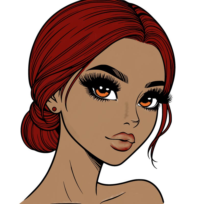 realistic girl with lashes