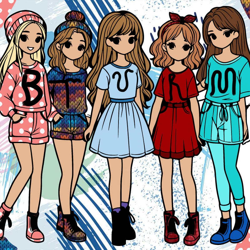 a group of five girls