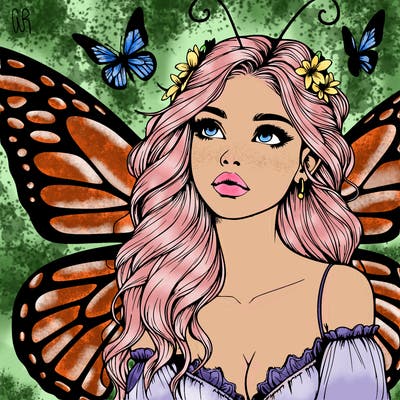 butterfly fairy realistic girl