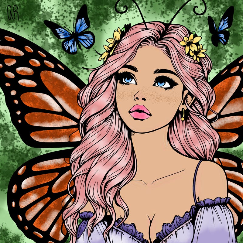 butterfly fairy realistic girl