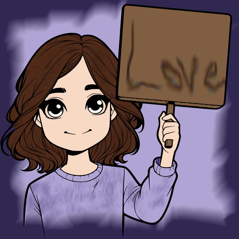 realistic girl holding up a sign