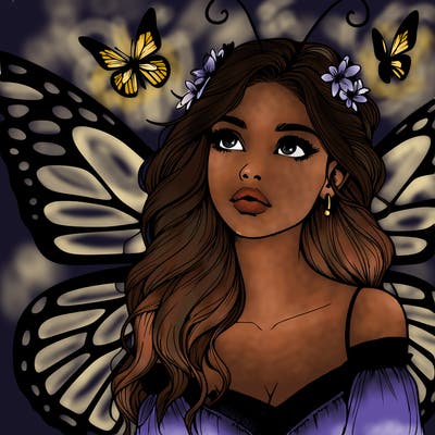 butterfly fairy realistic girl